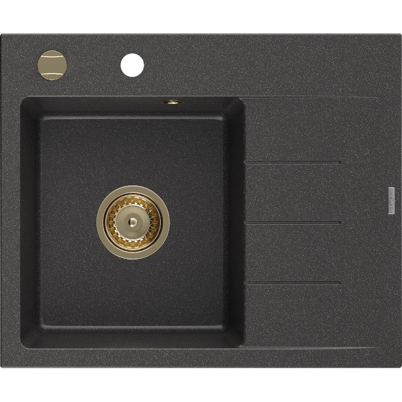 Zlewozmywak wpuszczany Mexen Ben 1-komorowy czarny nakrapiany 600x500 mm 6522605000-76-G
