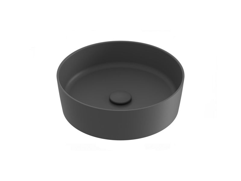 Okrągła umywalka ceramiczna nablatowa Ravak Uni Slim 400 cienkościenna antracyt 1szt