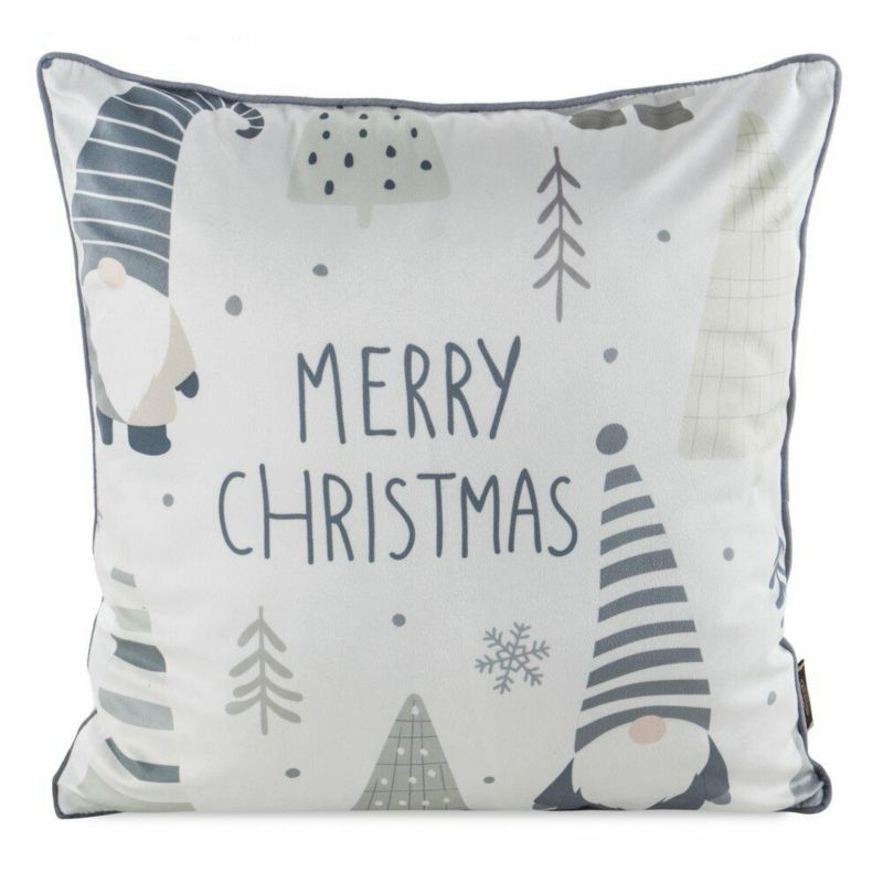 Poszewka 171Eurofirany Świąteczna na poduszkę 45x45 cm Skrzaty Biała 1 szt