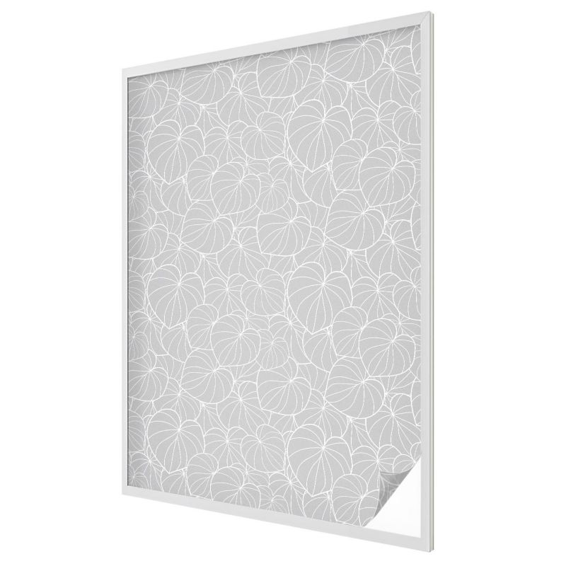 Folia Witrażowa Wallfluent 100x146 cm Naklejka na Szybę Geometryczne liście szary motyw 1 rol.