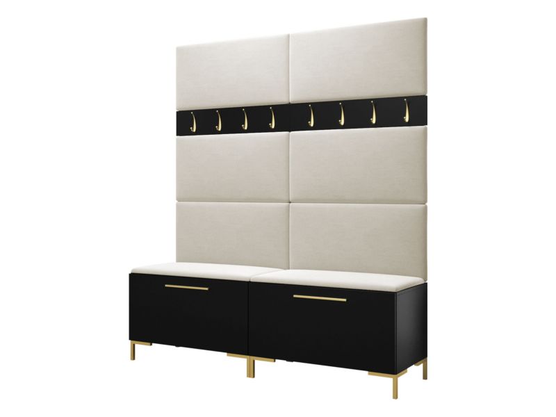 Garderoba MIRJAN 24 Zilion II czarny + beżowy 1 kpl.