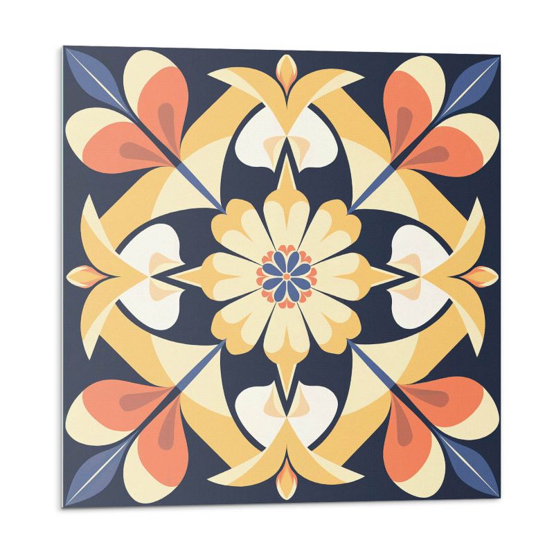 Kafelki samoprzylepne Wallfluent 50x50 cm Mandala z kwiatowymi akcentami 4 szt.