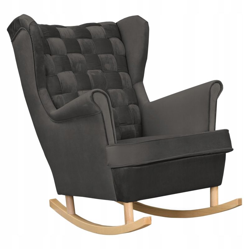 Fotel uszak do salonu bujany Family Meble Carol grafitowy ciemny 1szt