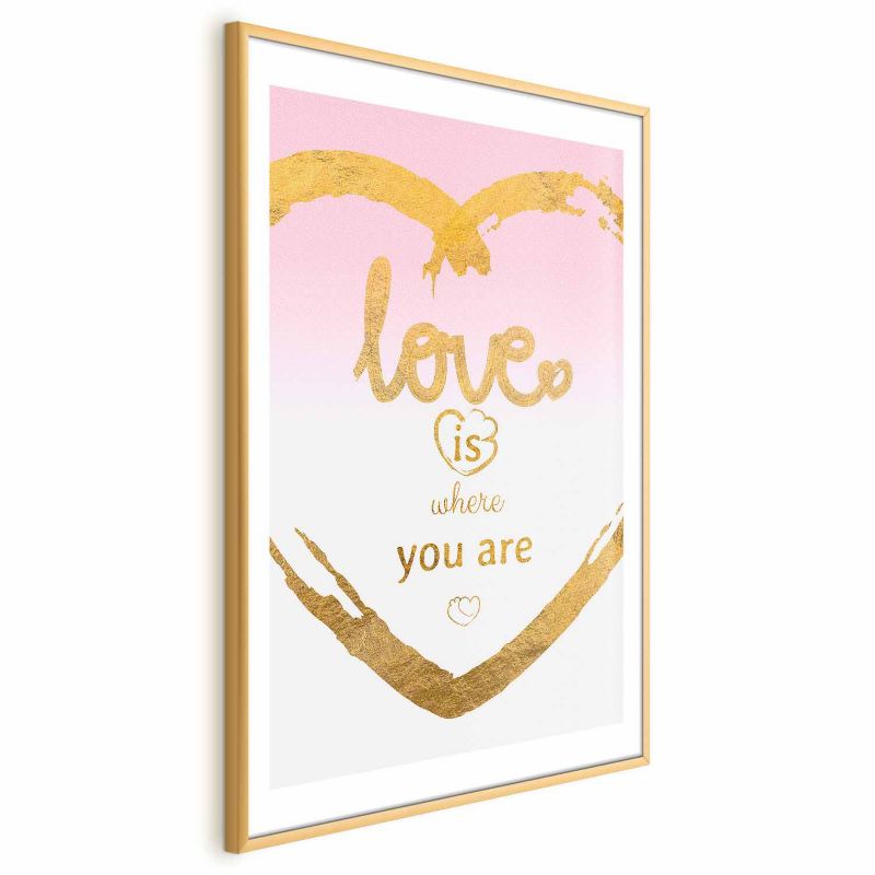 Plakat Artgeist Love Is 60x90 cm z ramą złotą 1 szt