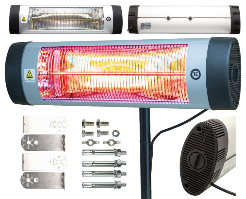 Promiennik Podczerwieni Kaltmann K-OPG 2000W Tarasowy IP24 Grzanie do 20 m² 1szt.