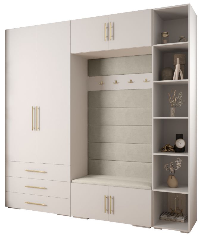 Garderoba do przedpokoju Abiks INOVA 3 Z10 biały+złoty+manila02 1 szt.