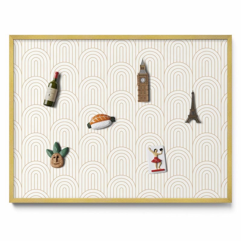 Tablica na notatki Tulup 80x60 cm Linerane regularne łuki w złotej ramie 1 szt.