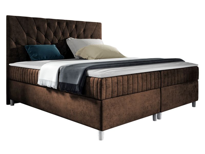 Łóżko kontynentalne MIRJAN 24 Prowansja 160x200 plusz gorzka czekolada 1 szt.