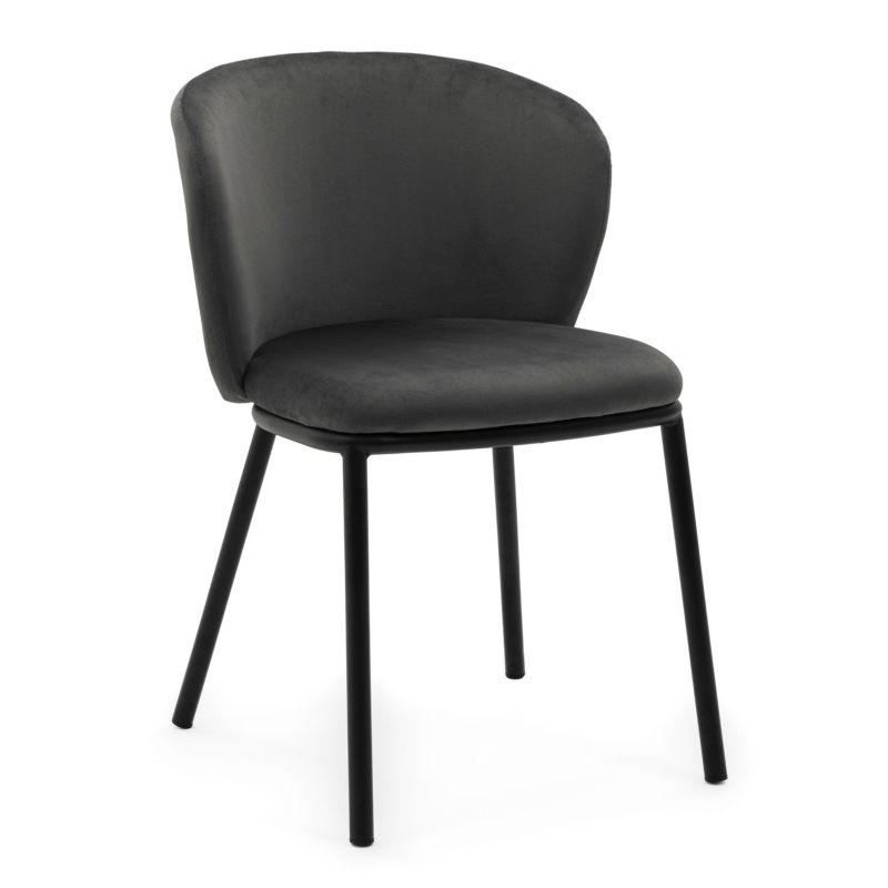 Krzesło tapicerowane New Home BARI szare welurowe 1 szt.