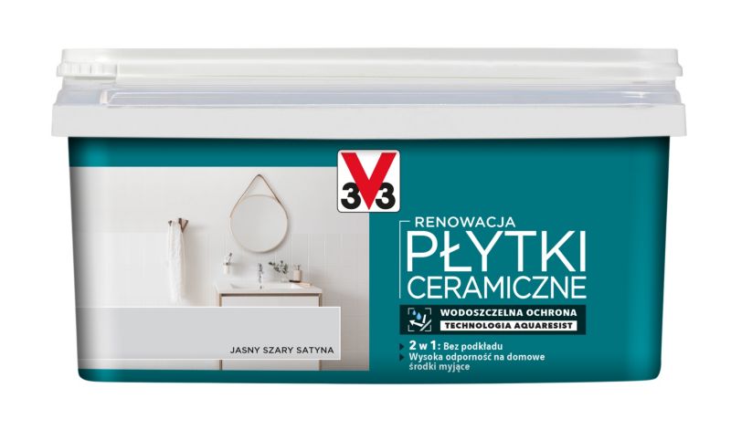 Farba renowacyjna V33 Płytki Ścienne jasny szary satyna 2 l