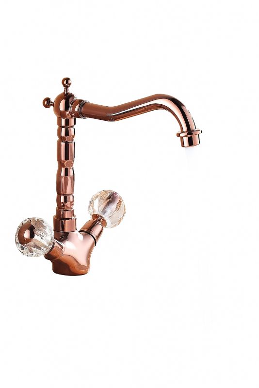 Bateria umywalkowa Lauferi ENYO mosiężna różowe złoto retro 1 szt.