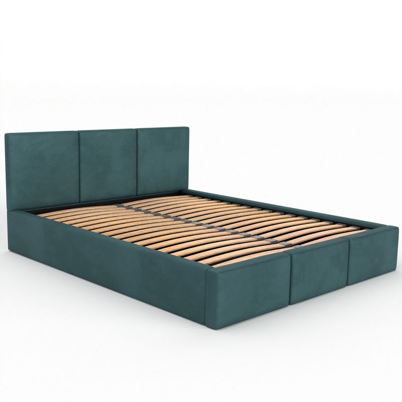 Łóżko podwójne tapicerowane Kobi VALENTINO160x200 pojemnik na pościel - Turkusowy 1 szt.