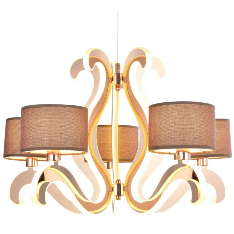 Żyrandol Candellux Ambrosia miedziano-brązowy-biały wym: 180 x 60 x 60 cm 5xE14 x 40W 1 szt.