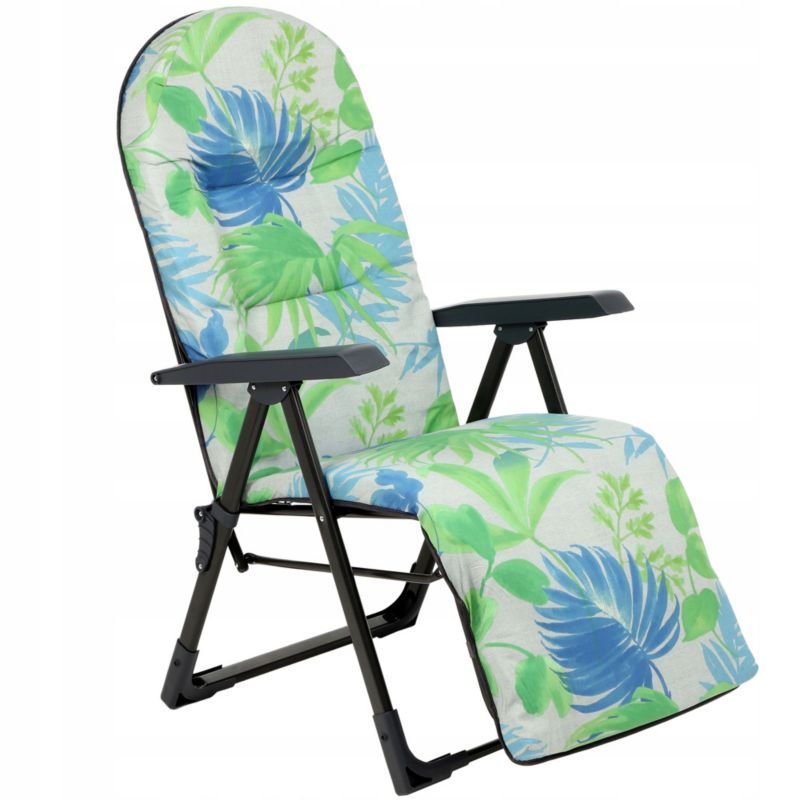 Fotel KADAX Leżak Ogrodowy Plażowy Składany Podnóżek 1szt.