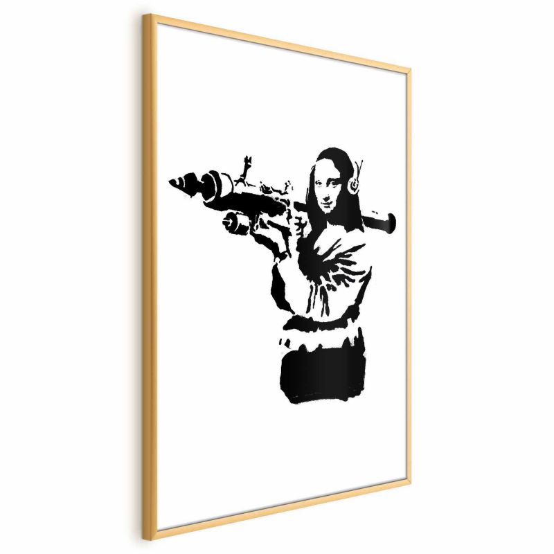 Plakat Artgeist Banksy Mona Lisa 21x30 cm z ramą złotą 1 szt