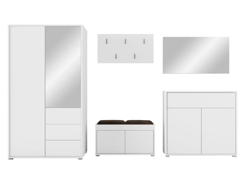 Zestaw MIRJAN 24 do przedpokoju Gesita V biały plusz gorzka czekolada 1 szt.