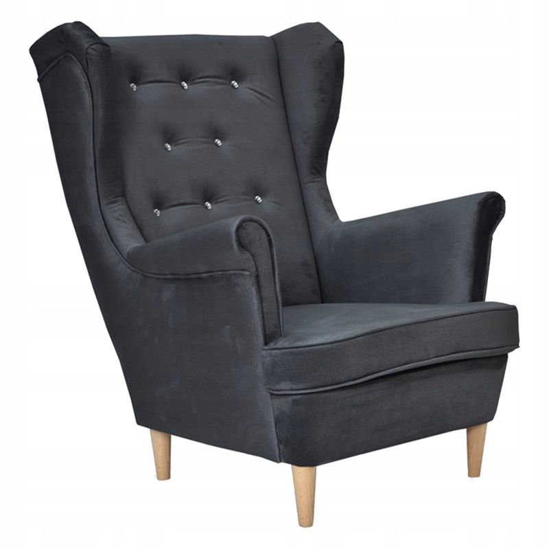 Fotel uszak do salonu Family Meble Diana ciemno szary 1szt