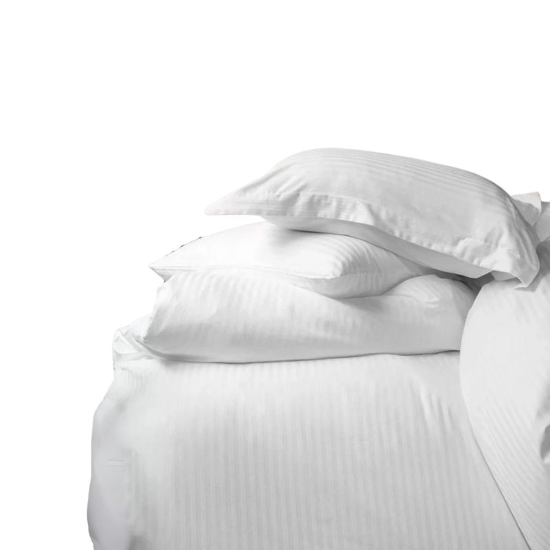 Pościel Issimo Pure White Stripe Satin 200x220 cm 2x50x70 cm 1 kpl