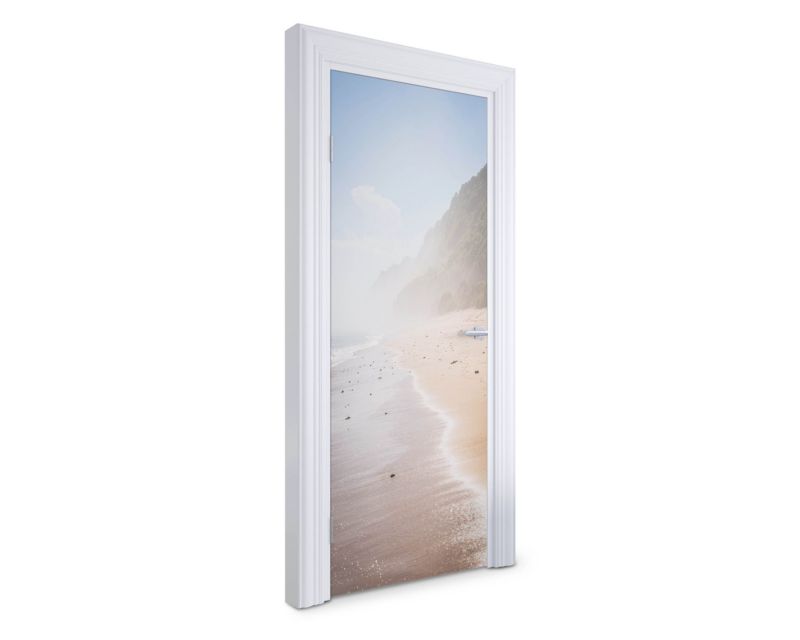 Naklejka na drzwi Wallfluent 75x205 cm Mglista plaża 1 szt.