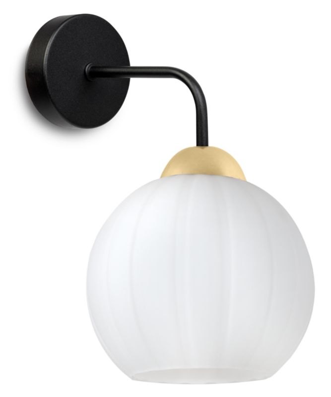 Lampa ścienna kinkiet Light Home LH Costa kula 1x E27 60W czarny/biały/złoty 1szt.
