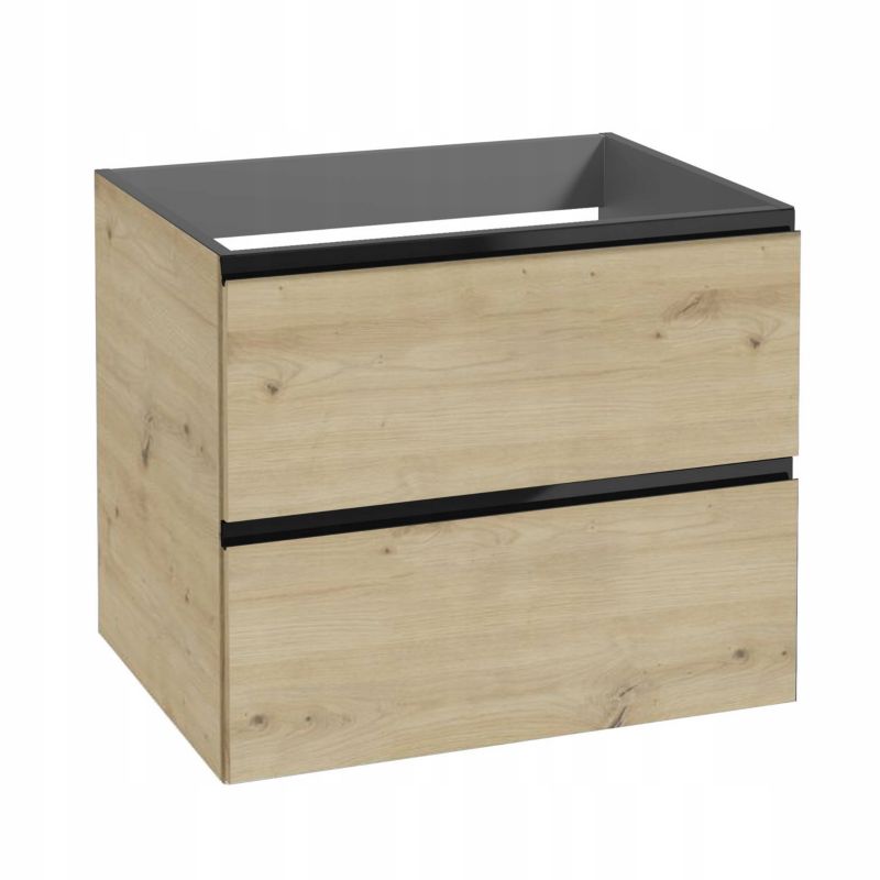 Szafka pod Umywalkę do Łazienki Stamar 60 x 50x46cm Wisząca Dąb Artisan/Czarny MDF