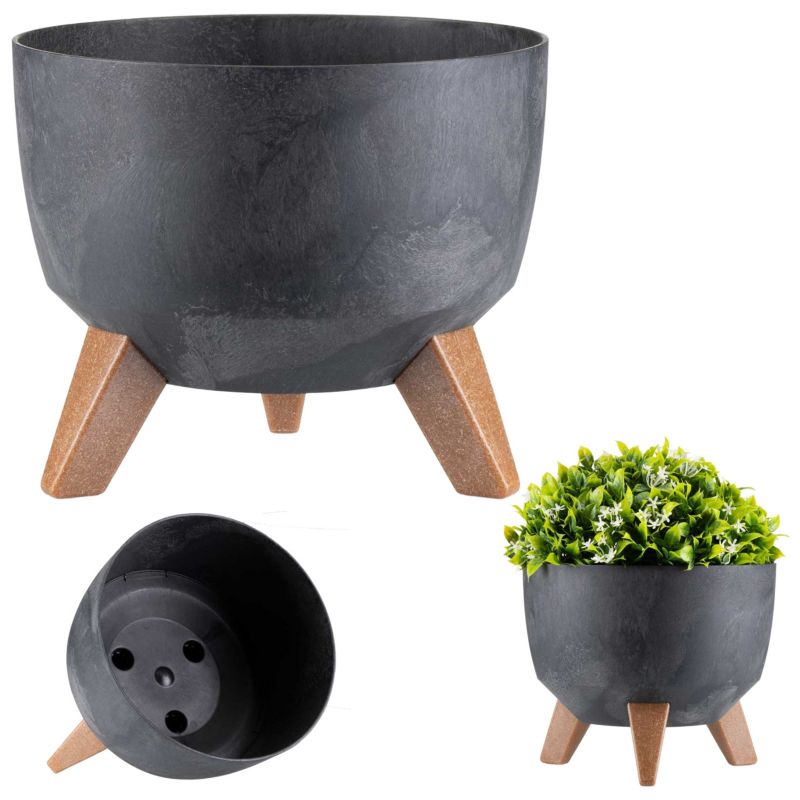 Donica HowHomely Tworzywo ECO Czarny 24x15cm