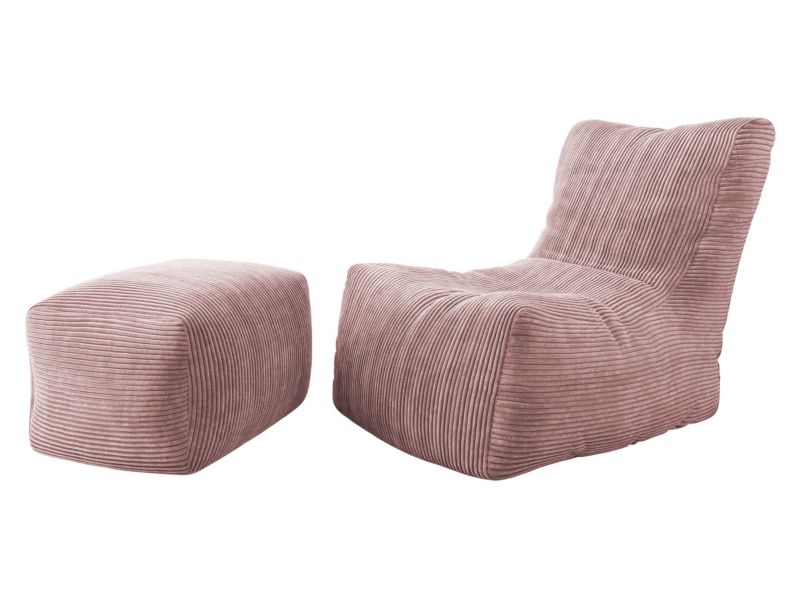 Fotel MIRJAN 24 Rest + podnóżek Easy różowy 1 kpl.