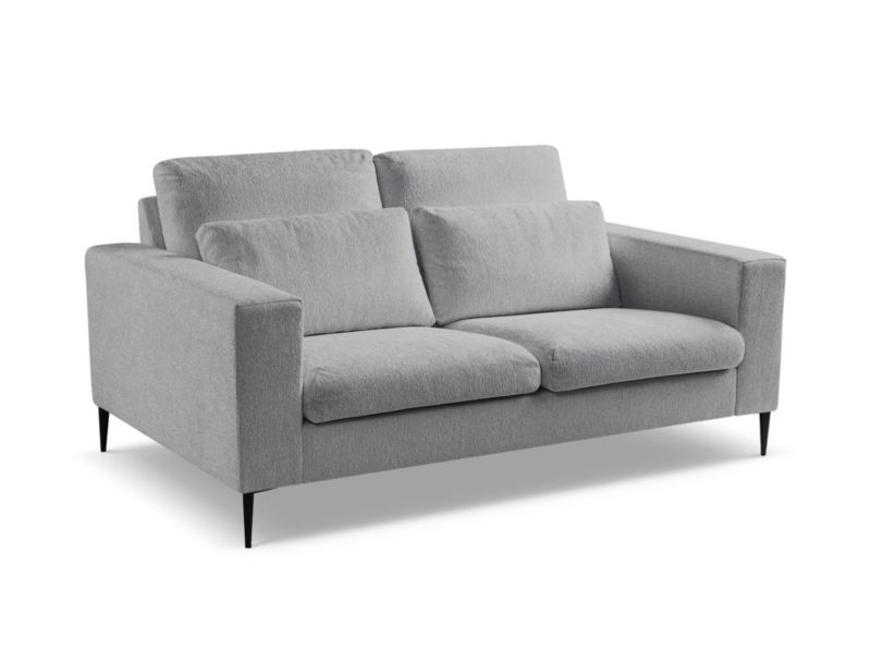 Sofa 2-osobowa LaMiaSofa DIANO z tkaniny szenilowej 179x110 cm jasny szary 1 szt.