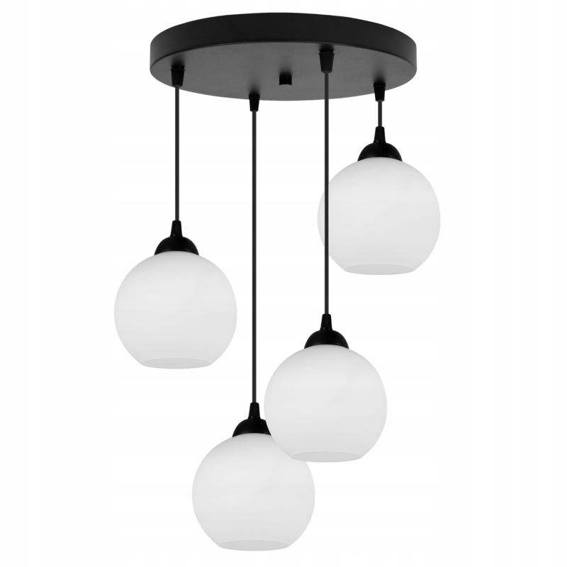 Lampa sufitowa wisząca Light Home LH Eliza okrągła 4x E27 60W czarny/biały 1szt.