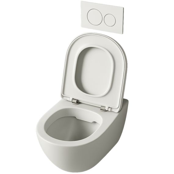 Miska WC Rebiko rimless deska wolnoopadająca duroplast wirowe spłukiwanie 49 cm 1 szt.