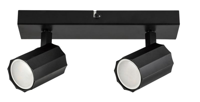 Spot oprawa sufitowa Rabalux Rogelio czarny matowy 2 x GU10 x IP20 wym: 12,5 x 26 x 5 cm - 1 szt.