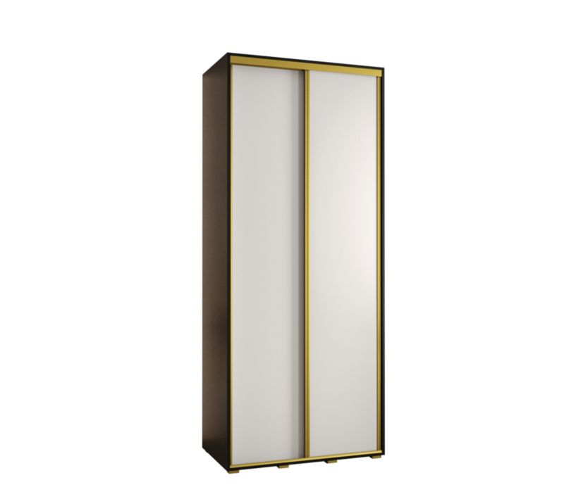 Szafa przesuwna Abiks DAVOS 1 wysoka szer.110cm czarny/biały/złoty 1szt.