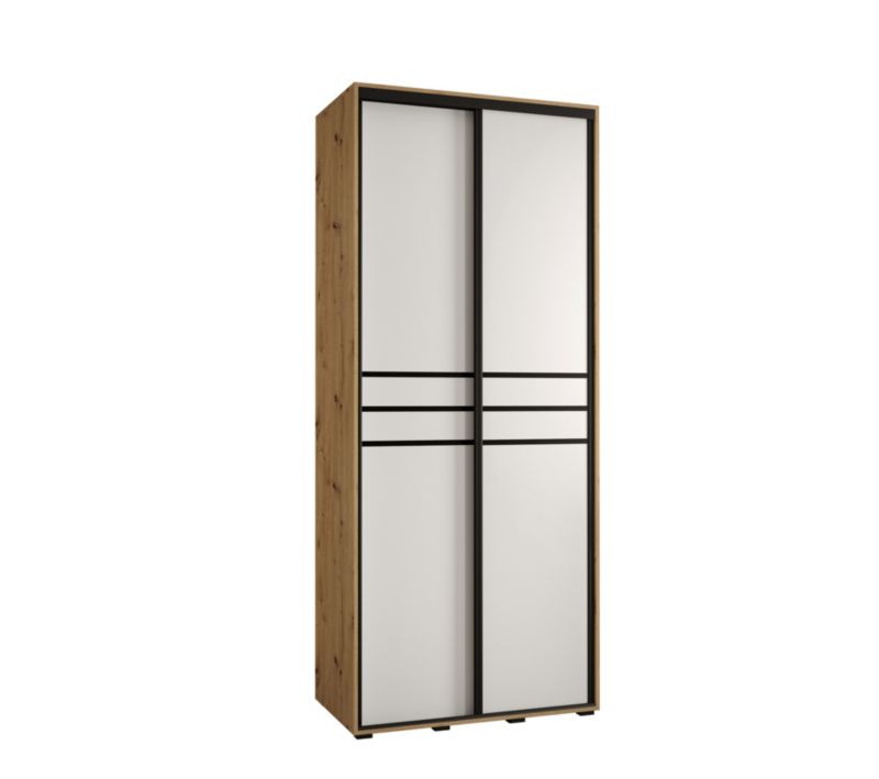 Szafa przesuwna Abiks DAVOS 10 wysoka szer.100cm artisan/biały/czarny 1szt.