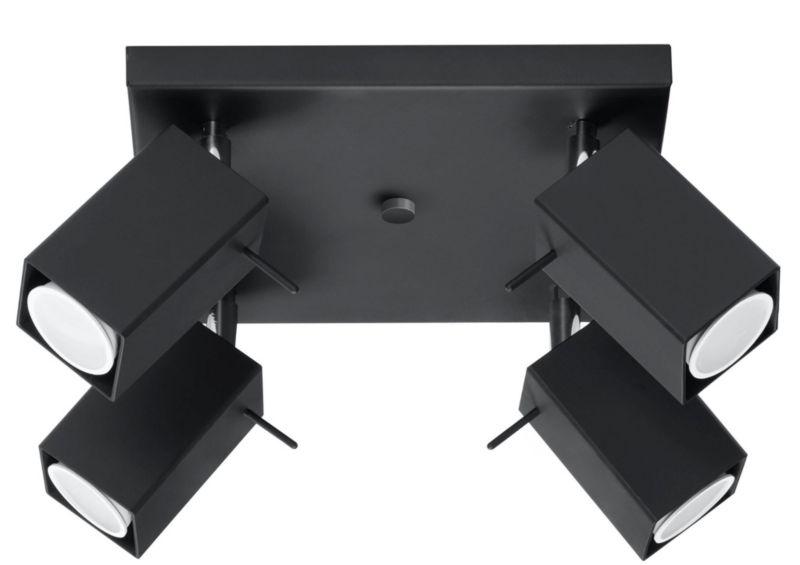 Lampa sufitowa Sollux Lighting Merida czarna-chromowana 4 x GU10 x 40W wym: 25 x 25 cm - 1 szt.
