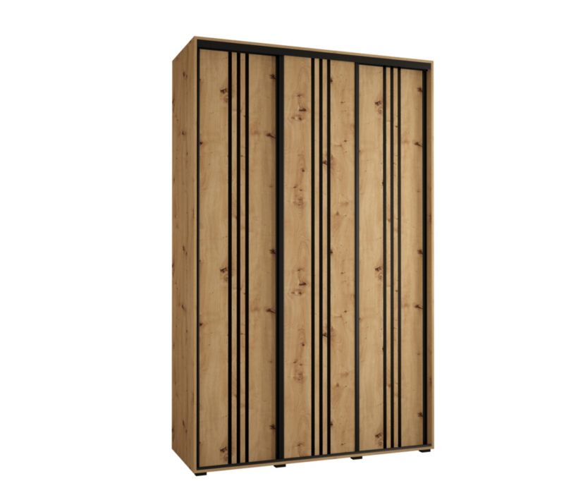 Szafa przesuwna Abiks DAVOS 6 wysoka szer.160cm gł.45cm artisan/artisan/czarny 1szt.