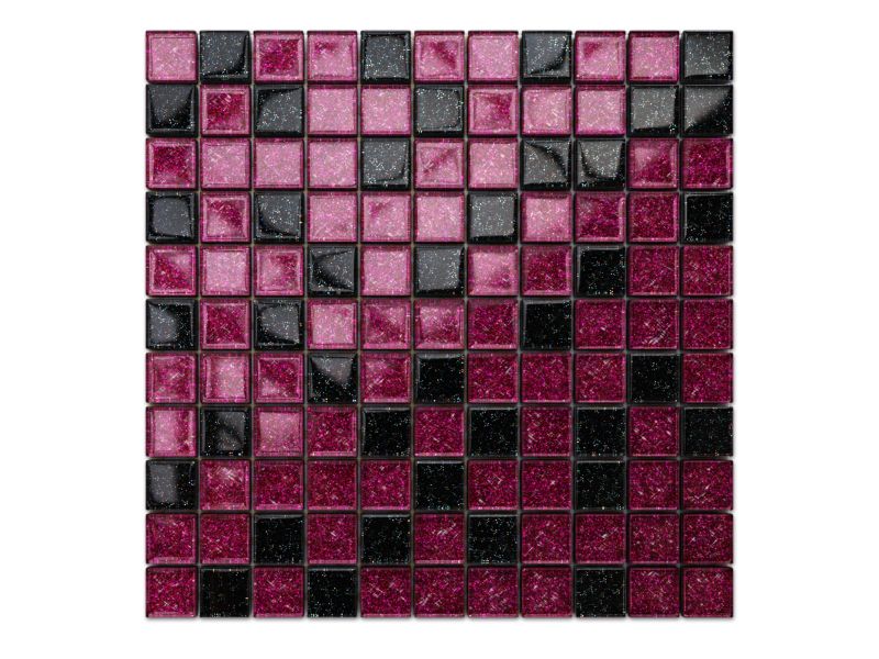 Mozaika szklana Ilcom nero czarna lila brokat 30x30cm 1 szt.
