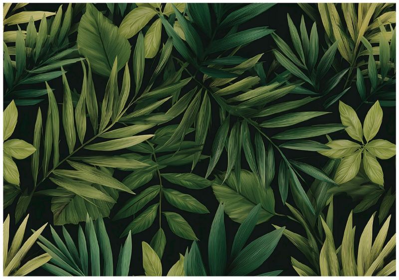 Fototapeta WALLARENA Do Sypialni Salonu Na Flizelinie Liście Tropikalny Dżungla Zielony 350x250 cm 16047VX7 1 szt.