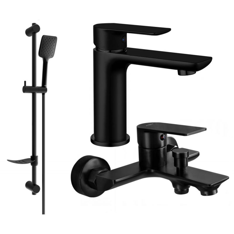 Zestaw wannowy Mexen Alfa czarny 745703DF62-70 1 szt.