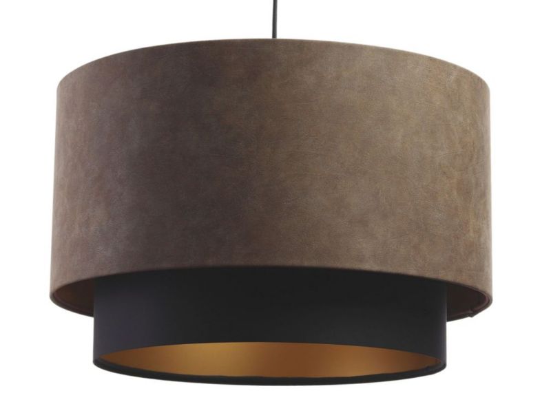 Lampa Bps Koncept wisząca DOUBLE ZAMSZ 50 brązowa/czarna 1 szt