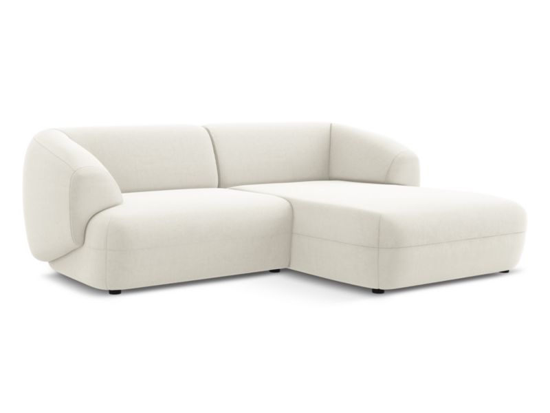 Narożnik prawostronny LaMiaSofa RIMINI z tkaniny welwetowej 230x98 cm jasny beż 1 szt.