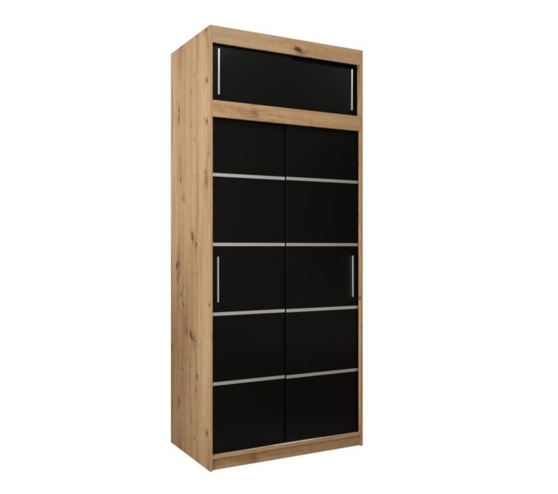 Szafa przesuwna Abiks Verona 1 100 artisan + czarny z nadstawką 1 szt.