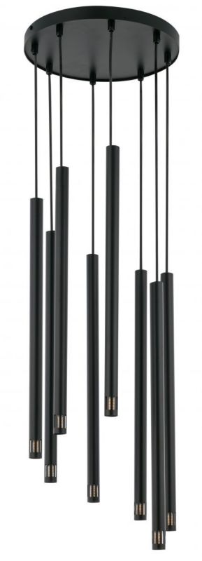 Lampa wisząca Sigma Lighting Sopel Laser 3704 czarna nowoczesna 8xG9 x 1 szt.