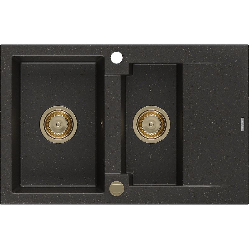 Zlewozmywak granitowy wpuszczany Mexen Hektor 2-komorowy biały 800 x 490 mm - 6521802000-20-G 1 szt.