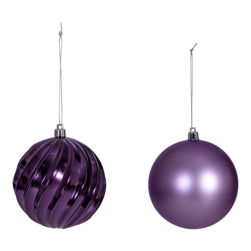 Bombki 10 cm 4 sztuki fioletowe