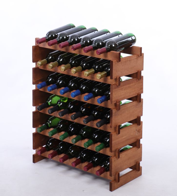 Stojak na wino MODO24 regał modułowy na butelki 6 leżni x 6 butelek montaż bez narzędzi impregnacja brązowa 1 szt.