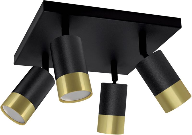 Spot Struhm Puzon 4 x GU10 czarny / złoty