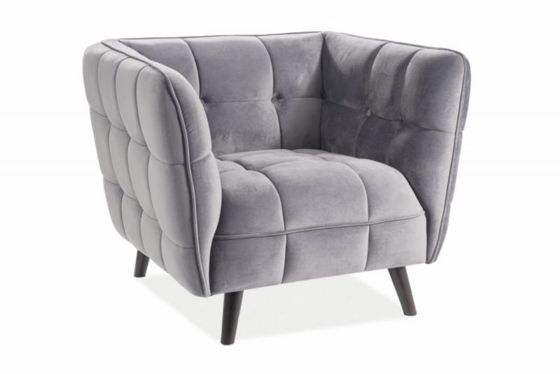Fotel Signal do salonu CASTELLO VELVET 1 szary 1 szt