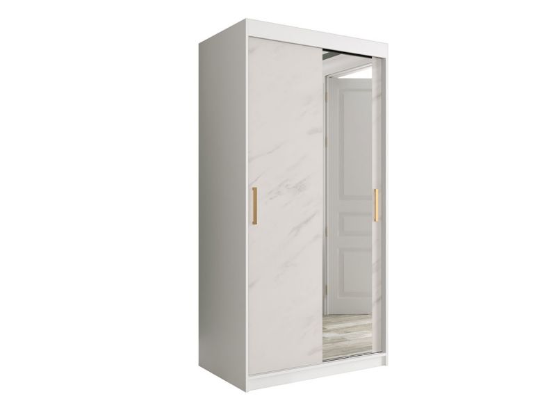 Szafa MIRJAN 24 Marmur T2 100 biały mat / biały marmur 1 szt.