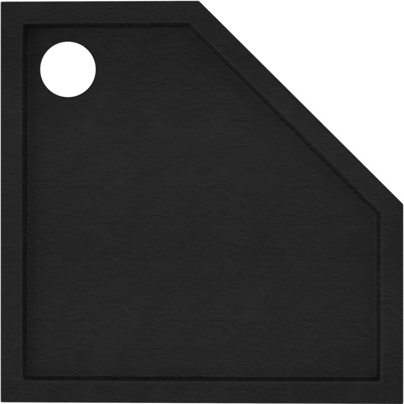 Brodzik akrylowy Schedpol Atla pięciokątny 80 x 80 x 5 cm czarny