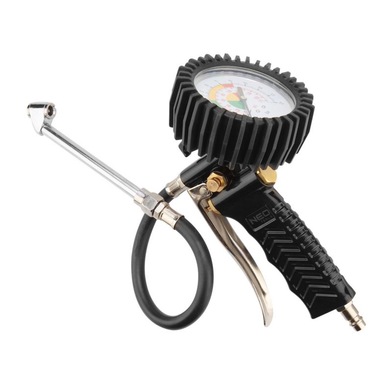 Pistolet do pompowania NEO TOOLS z manometrem o średnicy 63 mm, długa końcówka 1 szt